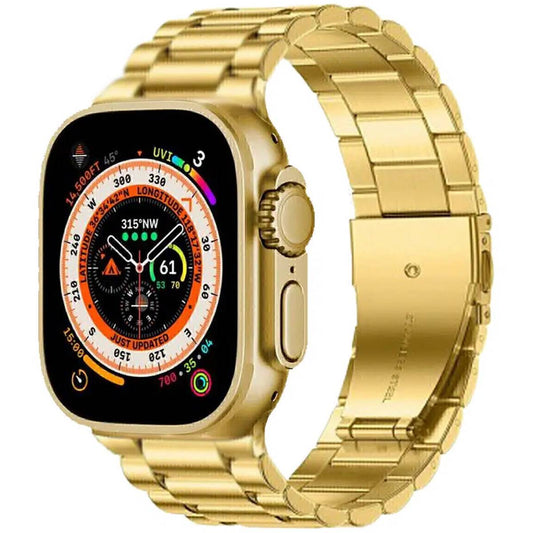Gold Smartwatch Ultra (Luxury Edition with Stainless Steel Link Bracelet)