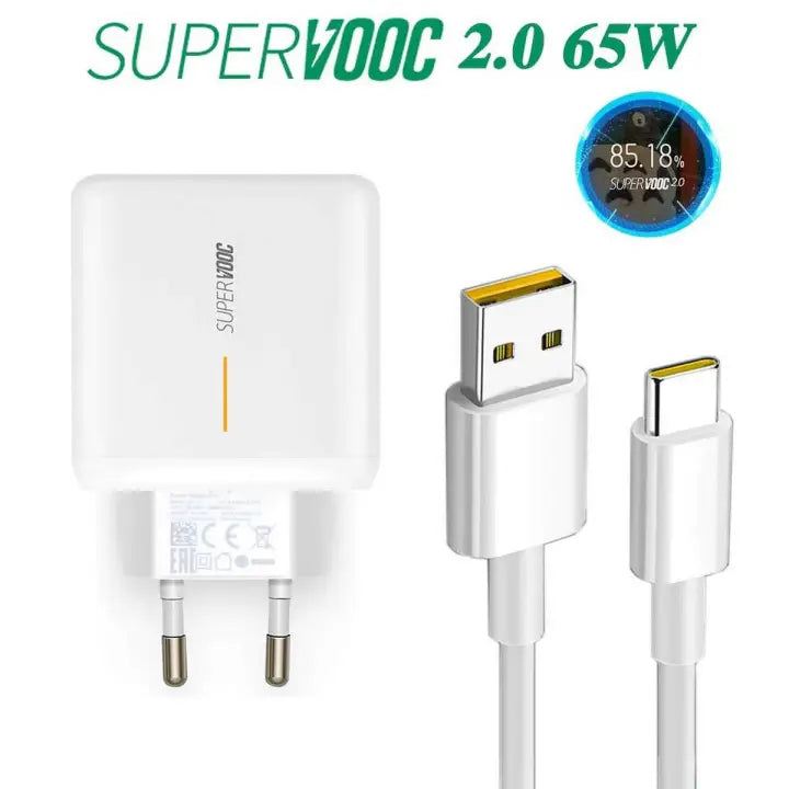 USB SuperVOOC Power Adapter with C-type cable(EU Plug)