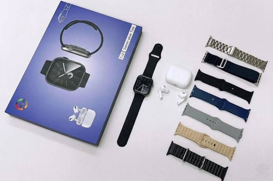 7+2 Seven Plus Two Smartwatch Combo Set (with Wireless Earbuds & 7 Interchangeable Straps)