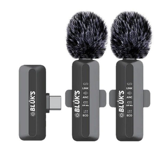 BLUK'S BX-116 2.4G Dual Wireless Lavalier Microphone System